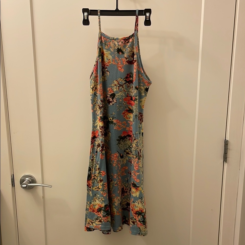 Angie Blue Floral Midi Dress
